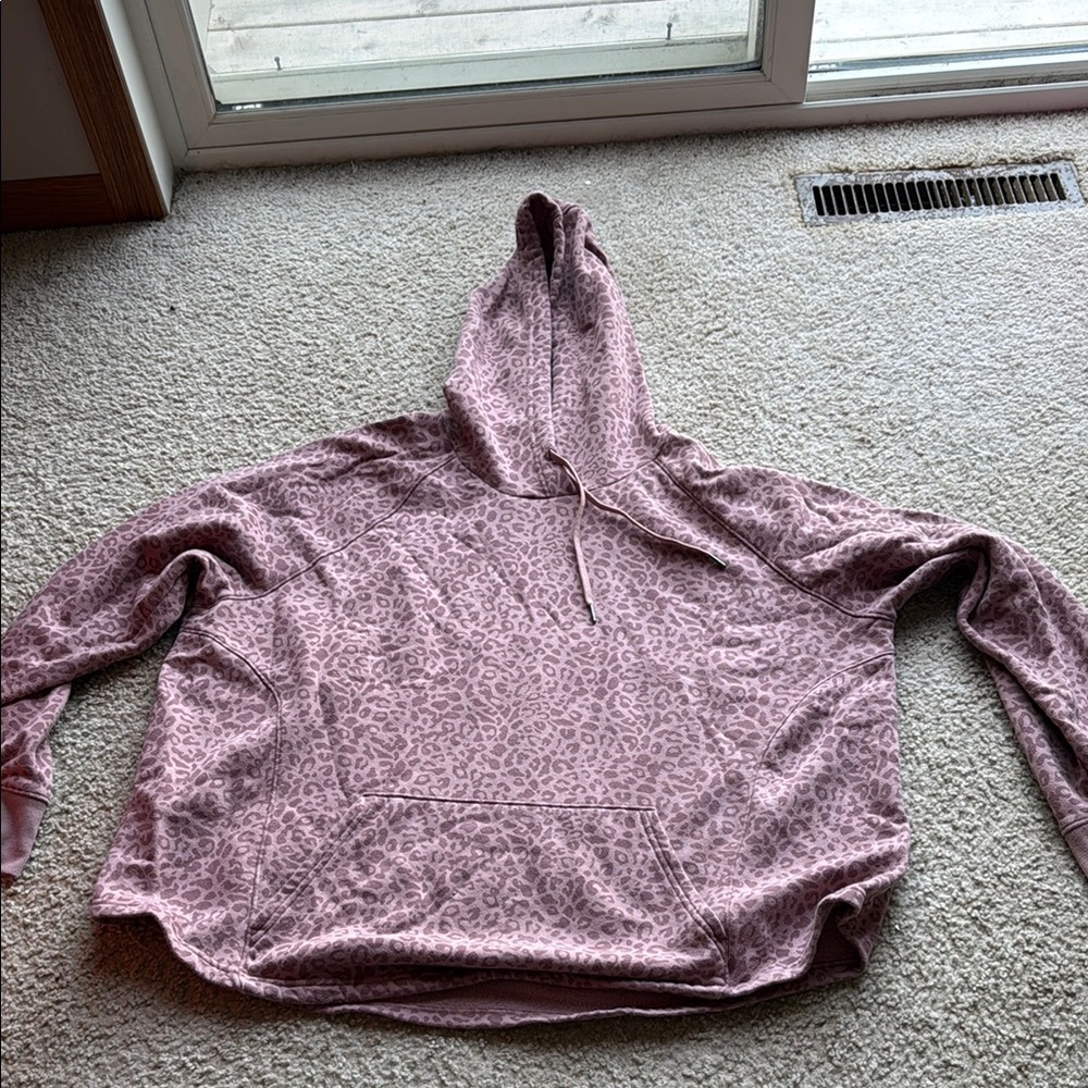 Pink Leopard Print Hoodie